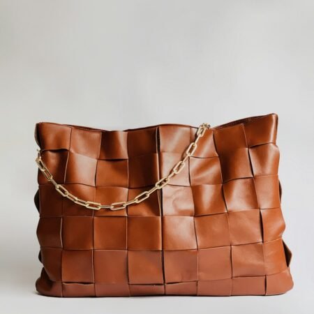 Woven Tote Bag – Brown