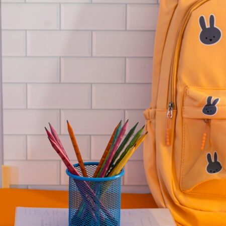Yellow bunny kids school backpack